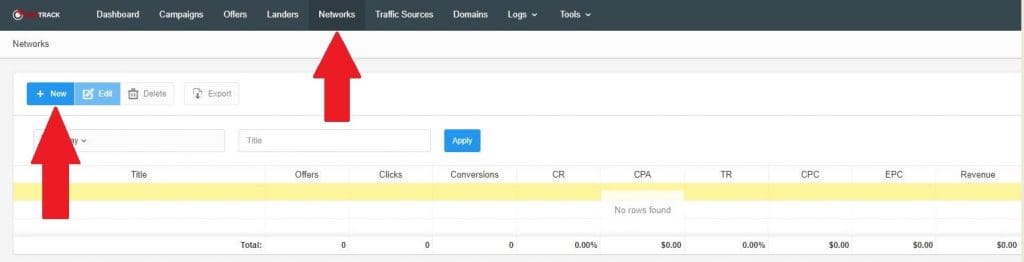 , Setting up an Affiliate network on RedTrack