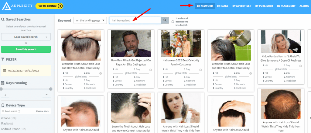 Hair transplantation campaigns